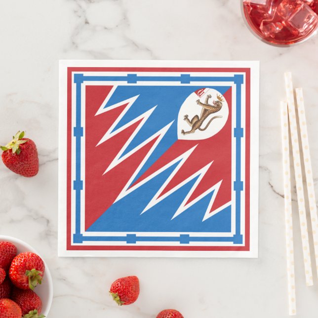 Serviette En Papier Contrada della Pantera (Panther) Palio di Siena (En situation)