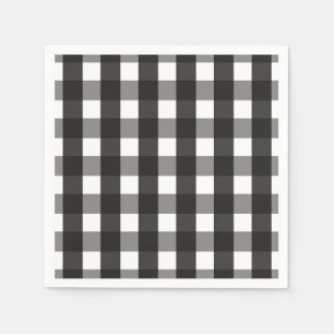 SERVIETTE EN PAPIER CONTRÔLE NOIR ET BLANC DE GUINGAN DE FERME