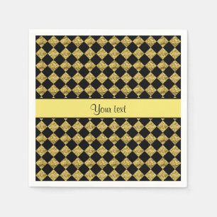 Serviette En Papier Contrôleuses noires et jaunes élégantes de part