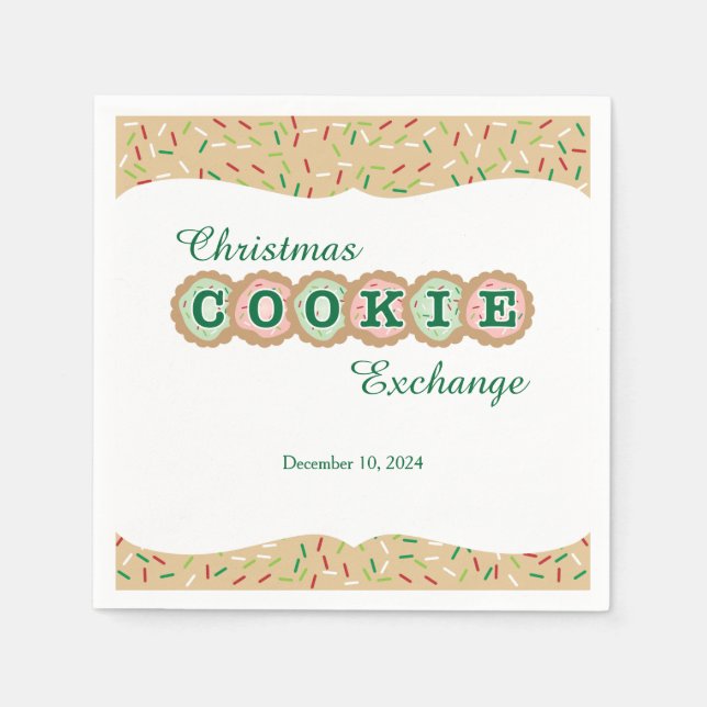 Serviette En Papier Cookie Exchange Frosted Holiday Cookies (Devant)