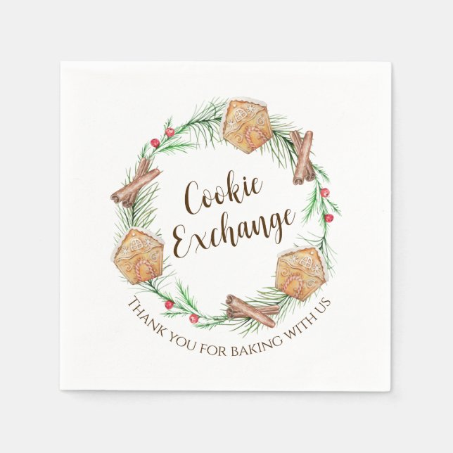 Serviette En Papier Cookie Exchange Holiday Party (Devant)