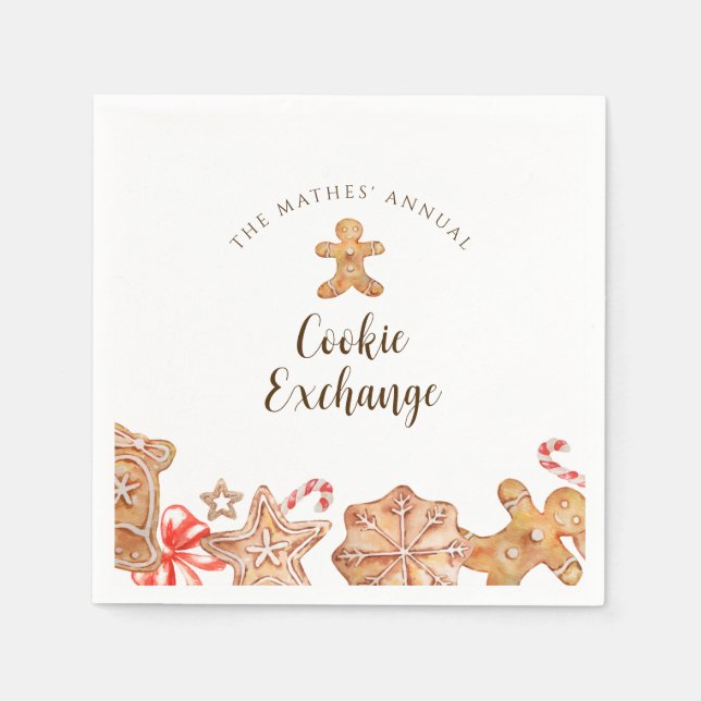 Serviette En Papier Cookie Exchange Holiday Party Napkins (Devant)