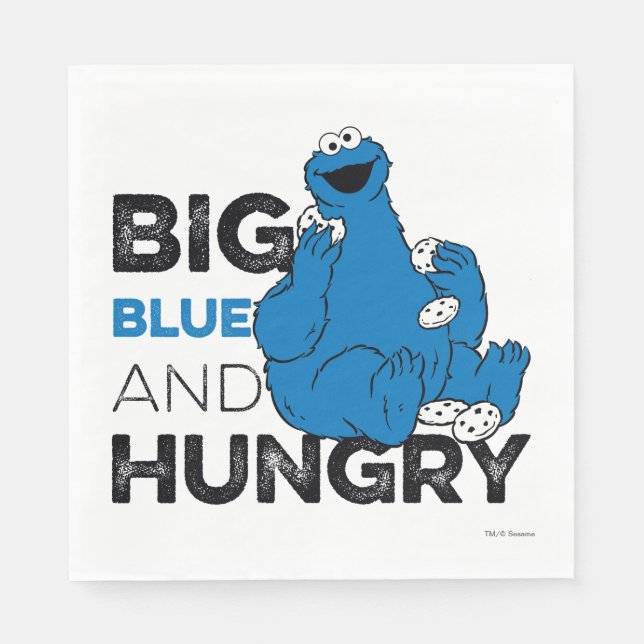 Serviette En Papier Cookie Monster | Big Blue & Hungry (Devant)
