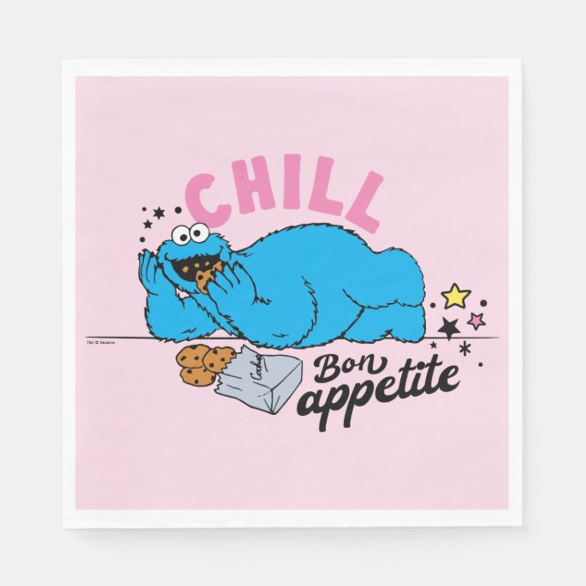 Serviette En Papier Cookie Monster | Bon appétit Chill (Devant)