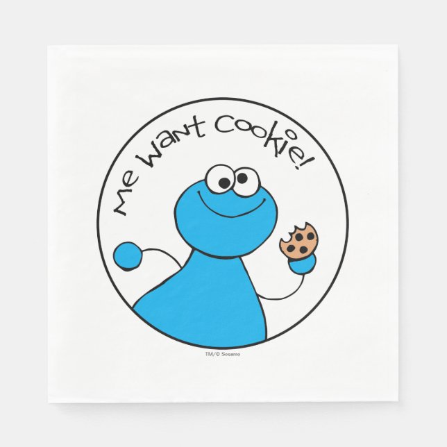Serviette En Papier Cookie Monster Doodley Graphisme (Devant)
