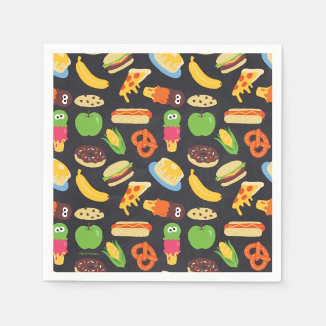 Serviette En Papier Cookie Monster Foodie Truck Chalkboard (Devant)