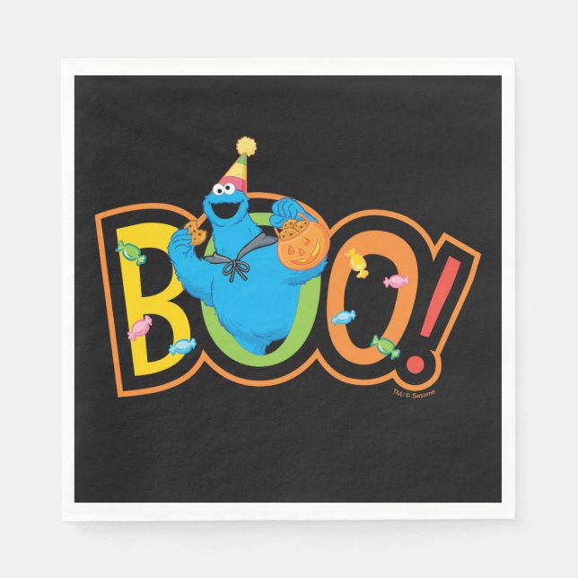 Serviette En Papier Cookie Monster | Halloween Boo ! (Devant)