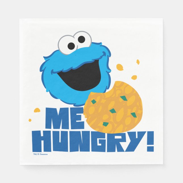 Serviette En Papier Cookie Monster | Moi qui ai faim ! (Devant)