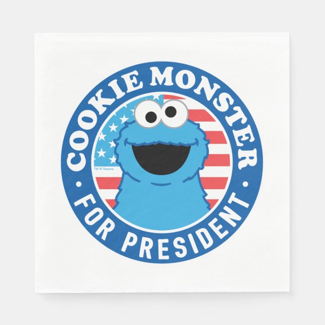 Serviette En Papier Cookie Monster pour le président (Devant)