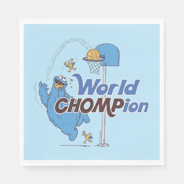 Serviette En Papier Cookie Monster | Tirer sur des cerceaux de basket- (Devant)