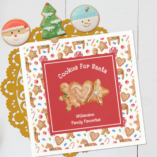 Serviette En Papier Cookies de Noël pour Père Noël White
