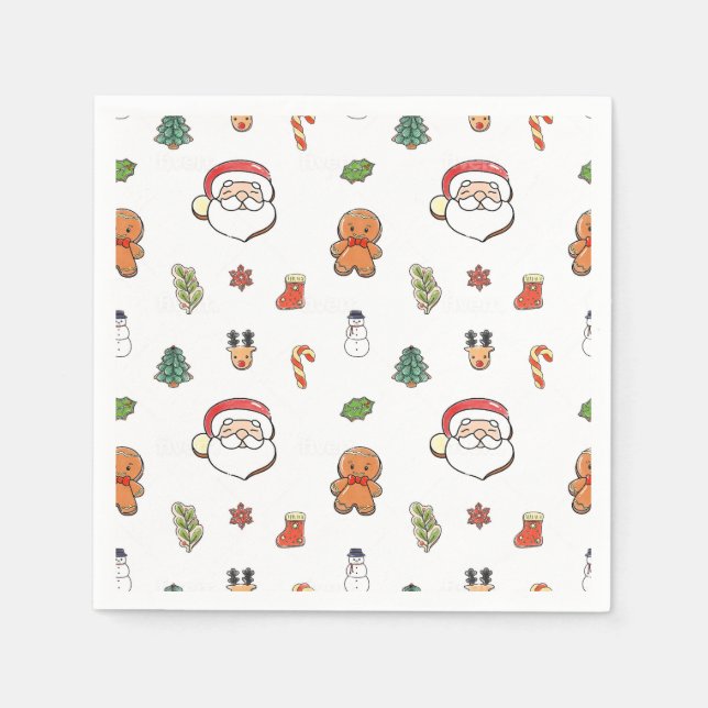 Serviette En Papier Cookies de Noël serviettes de cocktail (Devant)