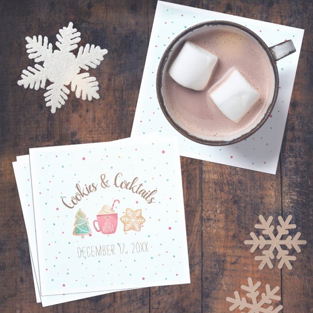 Serviette En Papier Cookies et cocktails Noël Cookie Exchange Blue (Cookies & Cocktails Christmas Cookie Exchange Blue Napkins
)