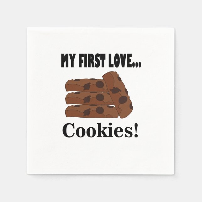 Serviette En Papier Cookies My First Love Cookies Biscuit Party (Devant)