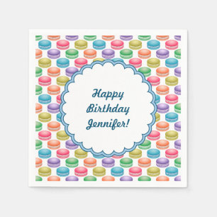 Serviette En Papier Cookies Pop Art Macarons colorés