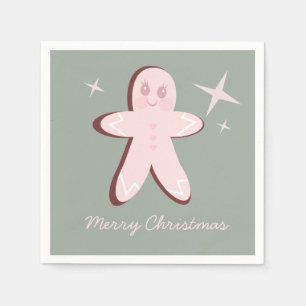Serviette En Papier Cookies Rétro au Gingembre Noël Groovy