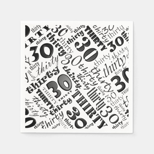Serviette En Papier Cool 30e anniversaire serviettes (Devant)