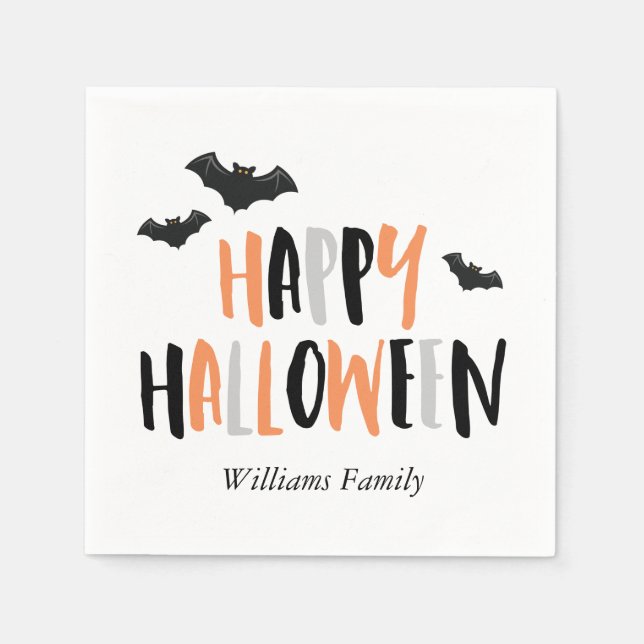 Serviette En Papier Cool Bats Halloween (Devant)