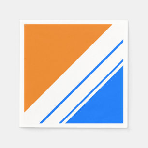 Serviette En Papier Cool Bleu Bleu Bleu Orange Large Blancs