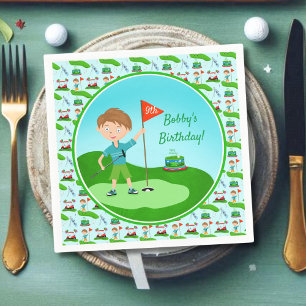 Serviette En Papier Cool Boy's Golfing Thème fête d'anniversaire