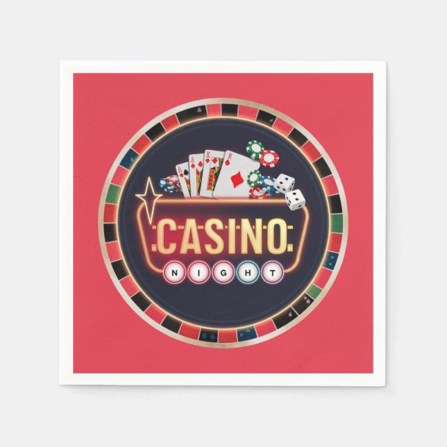 Serviette En Papier Cool Casino soirée amoureux de jeu (Devant)