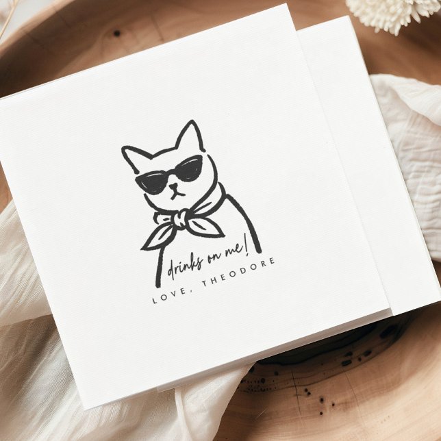 Serviette En Papier Cool Cat Cocktail Napkins (Créateur téléchargé)