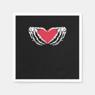 Serviette En Papier Cool Classic Funny Skeleton Mains Coeur - Valentin