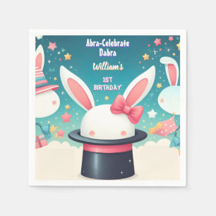 Serviette En Papier Cool Cute Bunny Tv Party Magie Show 1er anniversai