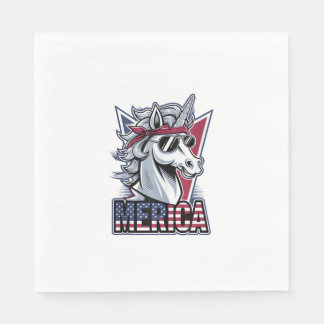 Serviette En Papier Cool de l'Amérique Unicorn Débardeur de vidéos pat