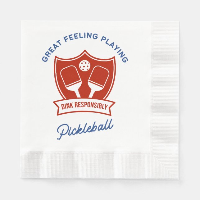 Serviette En Papier Cool de Pickleball design à porter (Devant)