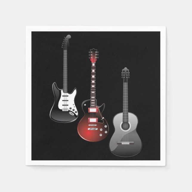 Serviette En Papier Cool Electric Guitars for Music Lovers Gift (Devant)
