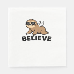 Serviette En Papier Cool Flying Sloth Croyez Drôle Motivational Design