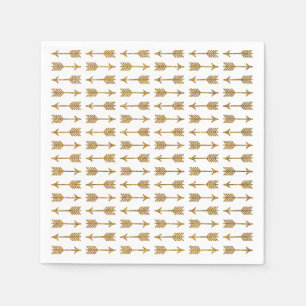Serviette En Papier Cool Gold Brown Flèches Parties scintillant Photo