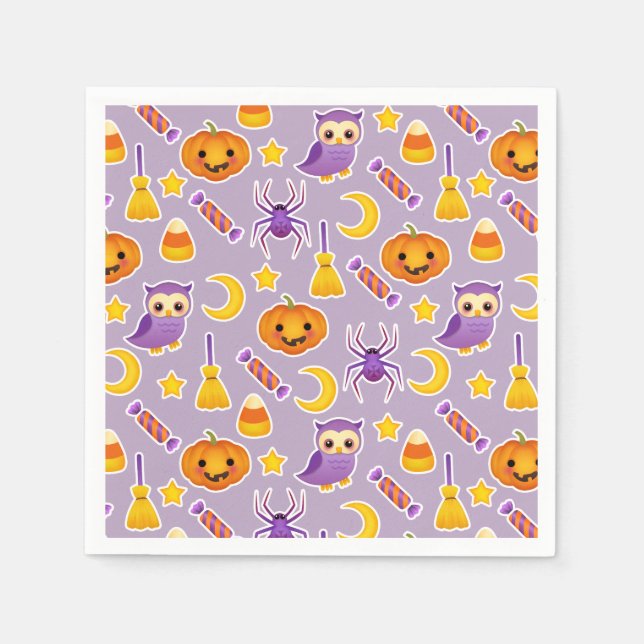 Serviette En Papier Cool Halloween violet Motif design (Devant)