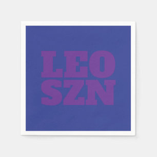 Serviette En Papier Cool Leo SZN bleu violet