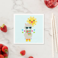 Cool Llama et souriant Kawaii Sun