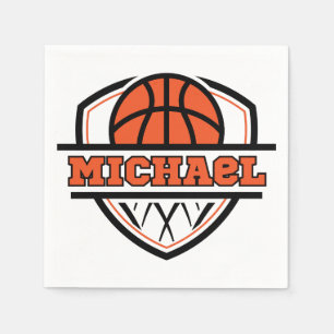 Serviette En Papier Cool Orange Black Basketball Sports