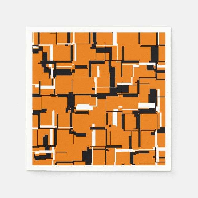 Serviette En Papier COOL orange noir blanc (Devant)