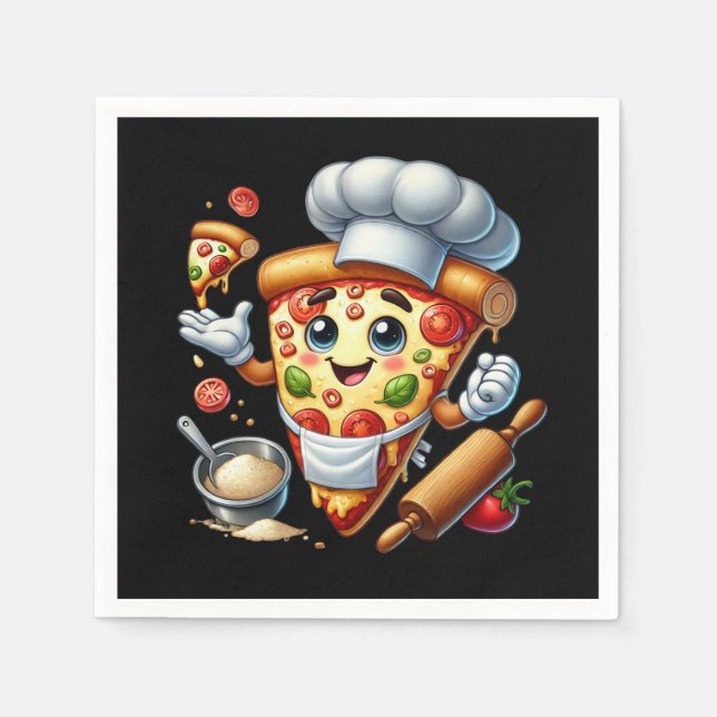Serviette En Papier Cool Pizza lovers party  (Devant)