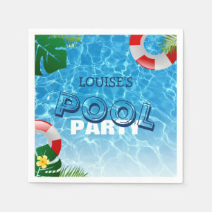 Serviette En Papier Cool Pool Party   Nage Anniversaire