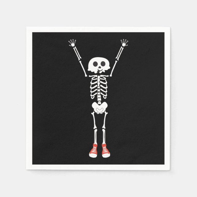 Serviette En Papier Cool Skeleton Halloween Design (Devant)