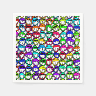 Serviette En Papier COOL SOURIRE FACES GROUPE + votre idée