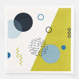 Serviette En Papier Cool, tendance, moderne, vert Memphis