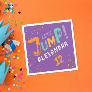 Serviette En Papier Cool Trendy Colorée Violet Jump Party Typo