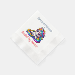 Serviette En Papier Cool unicorn arc-en-ciel surf relaxant homme color