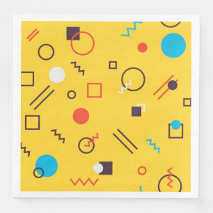 Serviette En Papier Cool, unique, tendance, urbain géométrique Memphis