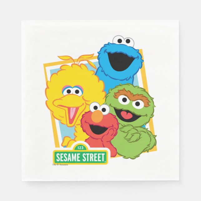 Serviette En Papier Copains de Sesame Street (Devant)