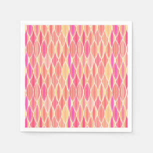 Serviette En Papier Copie de ruban de la moitié du siècle - rose,