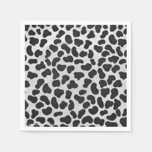 Serviette En Papier Copie noire et blanche dalmatienne