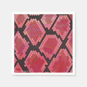 Serviette En Papier Copie noire et rouge de serpent